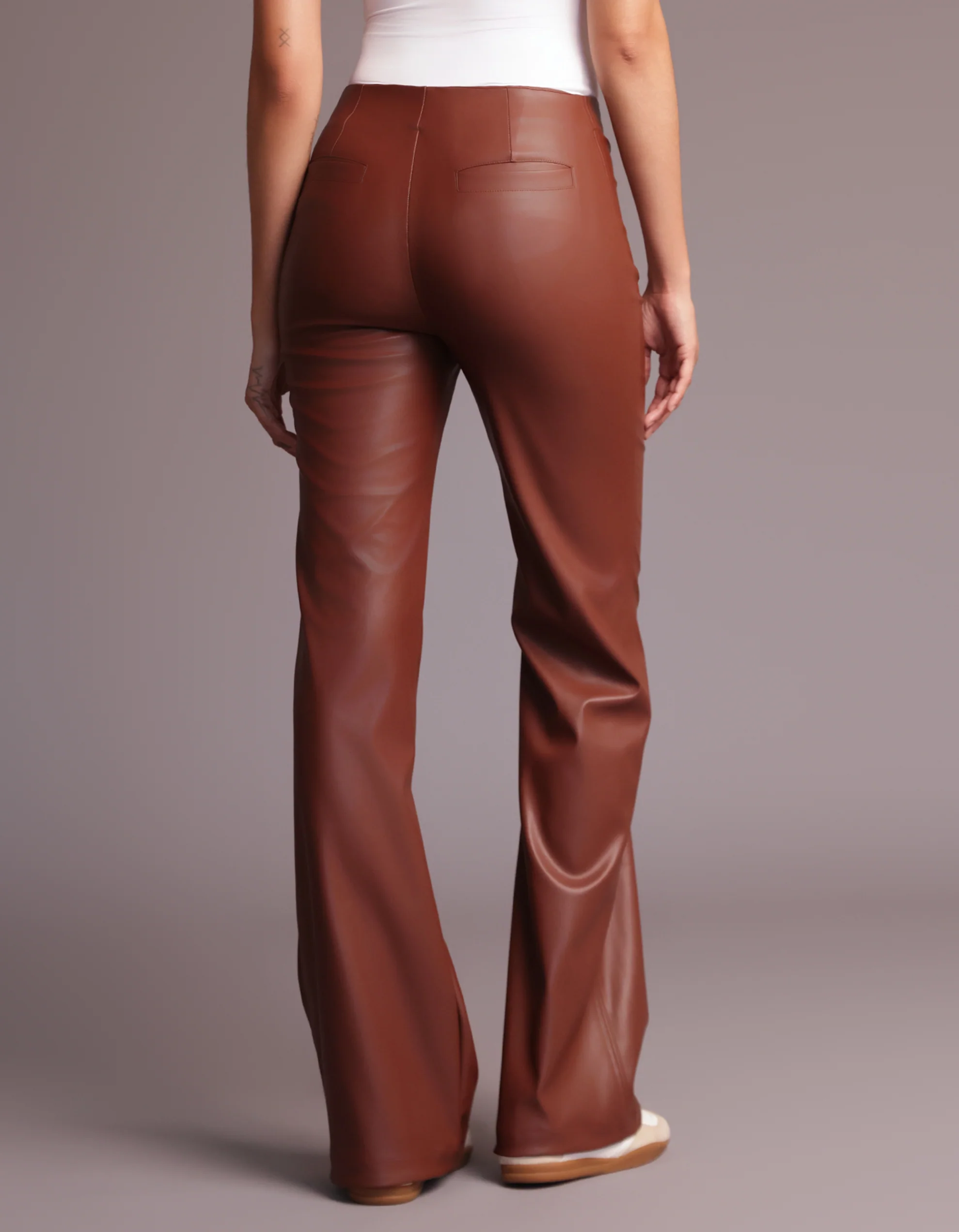 AIMEE LEATHER PANTS [Mocha] - Image 2