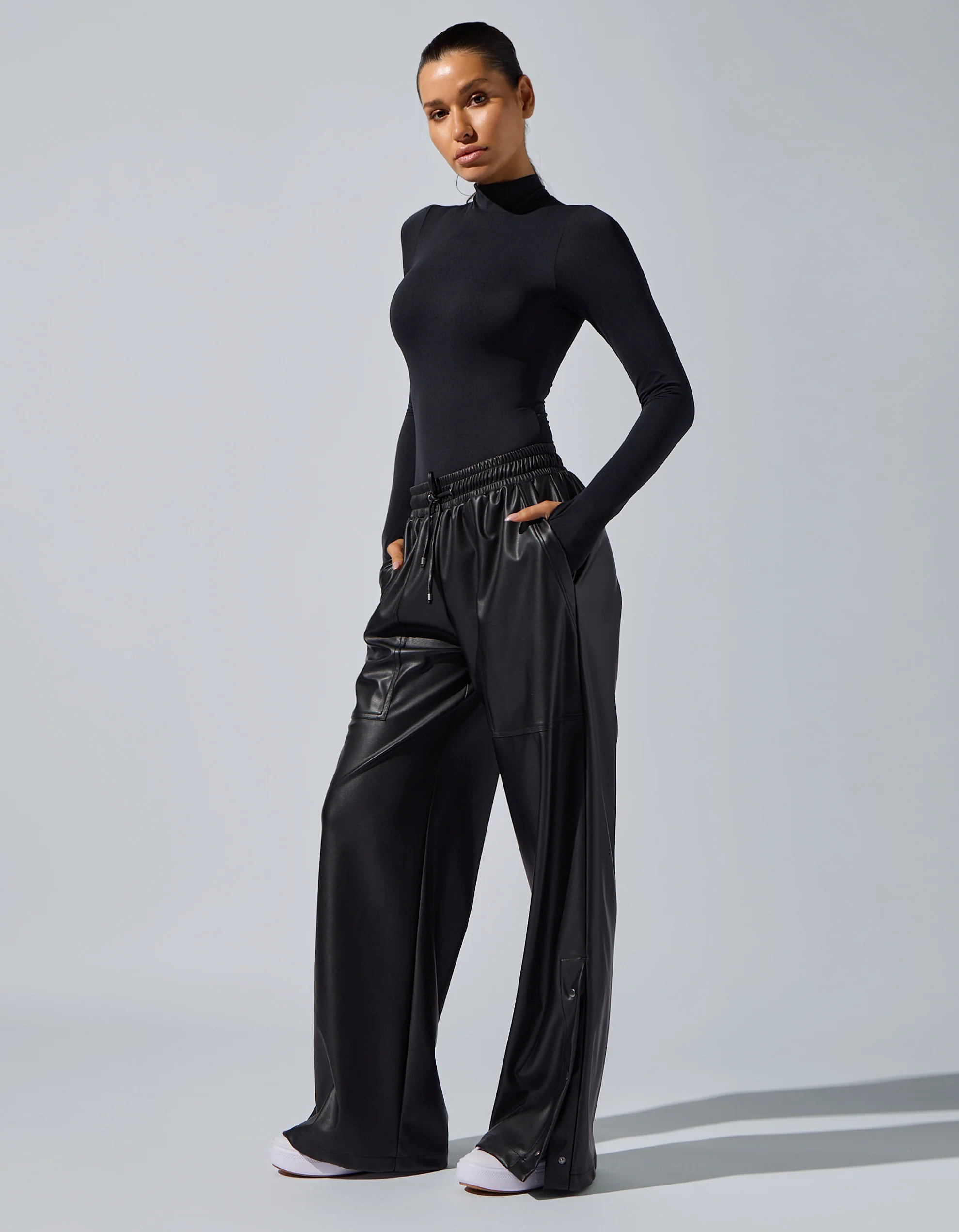 CARA LEATHER PANTS [BLACK] - Image 3