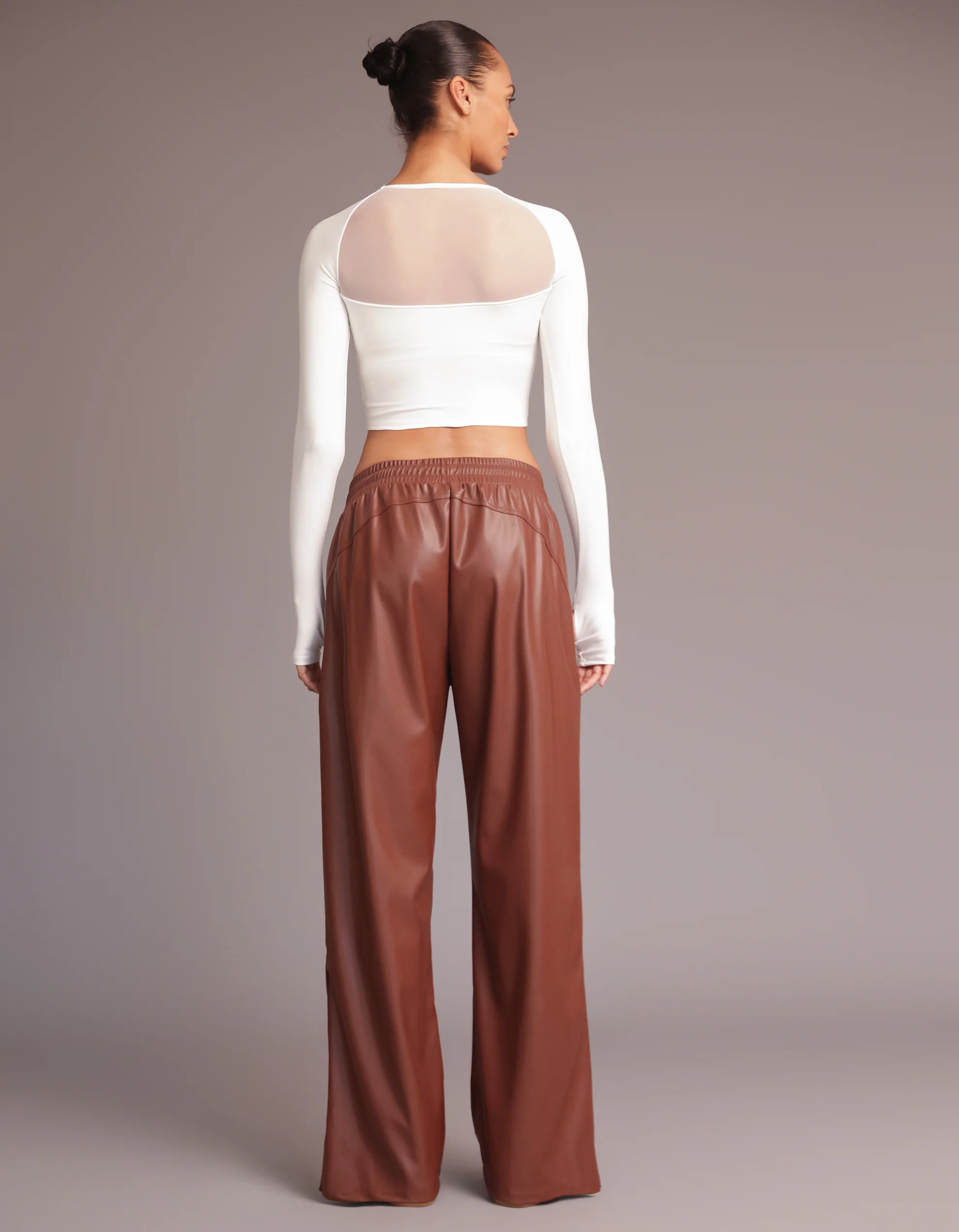 CARA LEATHER PANTS [Mocha] - Image 5
