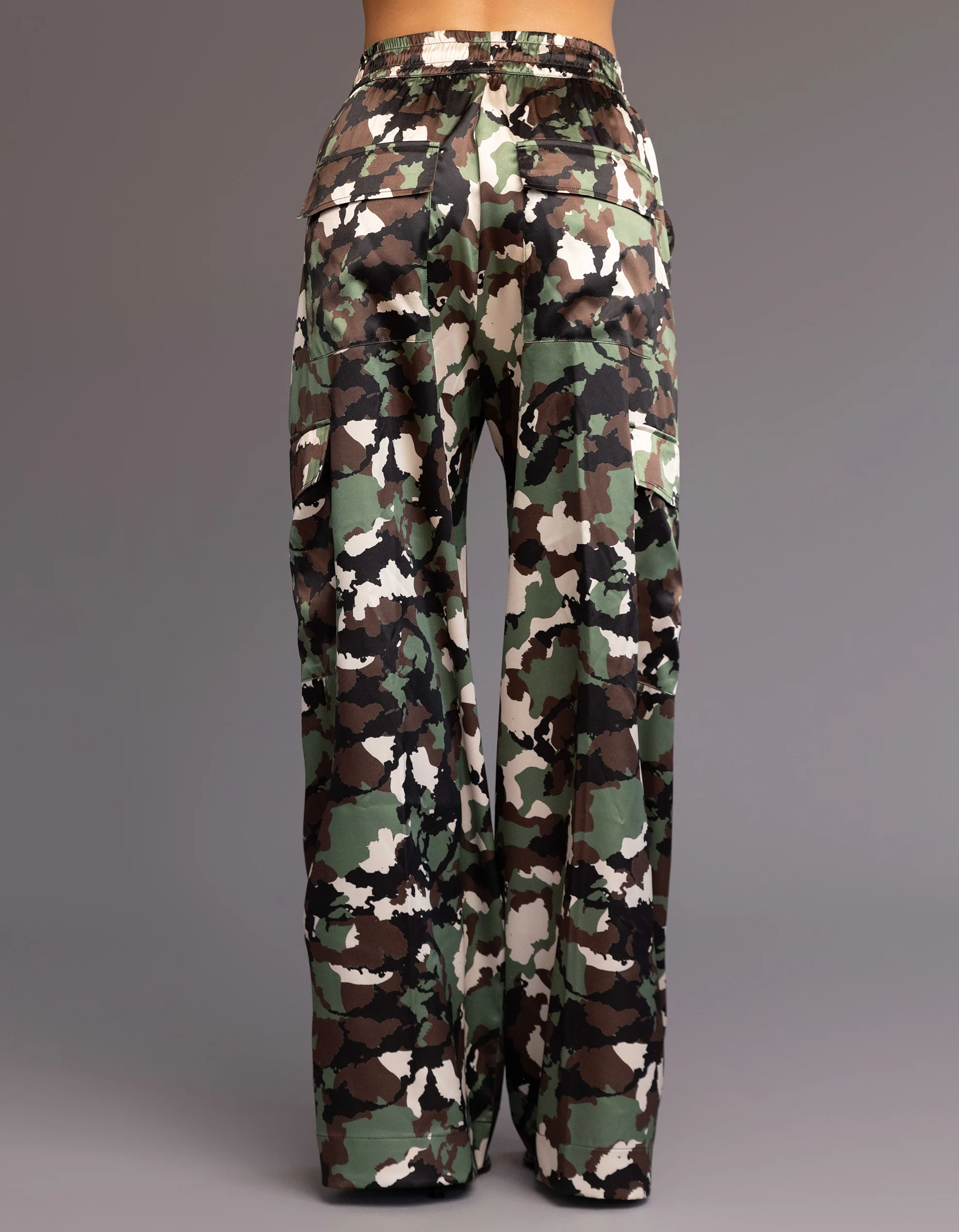 SATIN CARGO PANTS [VINTAGE CAMO ] - Image 4