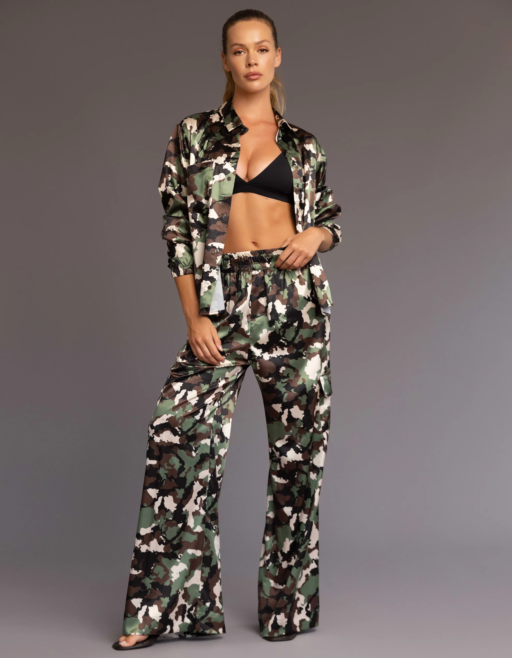 SATIN CARGO PANTS [VINTAGE CAMO ] - Image 5